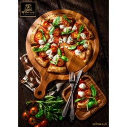 Доска для подачи с ручкой кругл. 40,5*30,5 см, бамбук Wilmax /3/18/