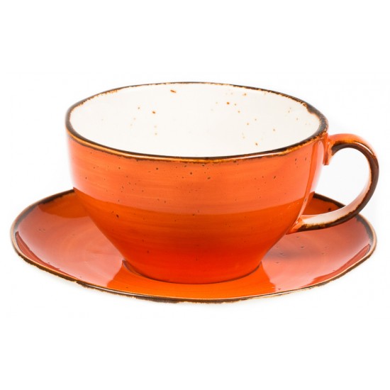 81223150 Чашка с блюдцем 375 мл Серия "Orangе Sky" "Цветной фарфор" P.L. Proff Cuisine  