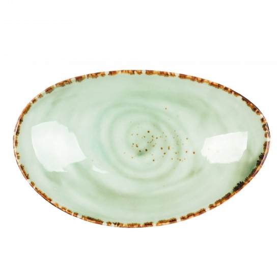 81223074 Тарелка овальная 22,5 см Серия "Organica Green" "Цветной фарфор" P.L. Proff Cuisine  