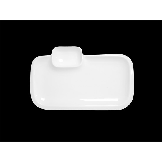 TU0265-2 Блюдо прямоугольное с соусником 250х170 мм Royal White /6/24/ TUDOR ENGLAND