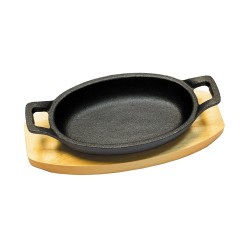 71047183 Сковорода овальная на деревянной подставке, 21 см Серия "Чугун" P.L. Proff Cuisine (Китай)